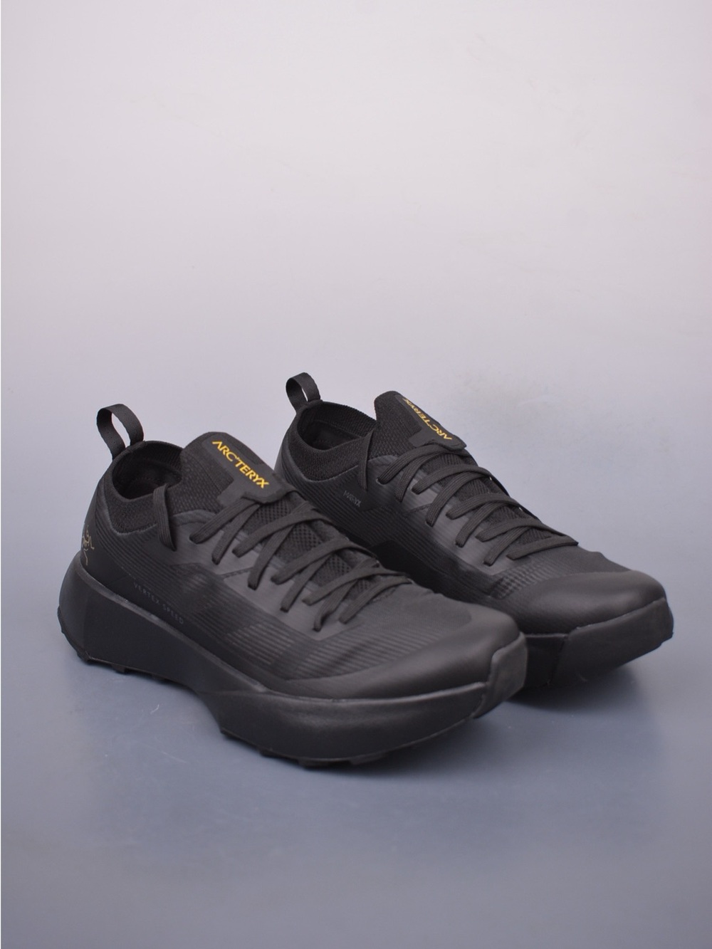 Arc'teryx Men's Black Sneakers with Yellow Logo Accents